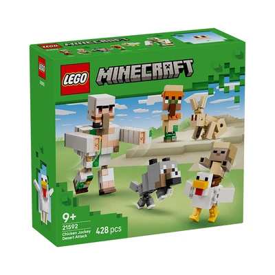 Gambar LEGO Minecraft Chicken Jockey Desert Attack Set 428 pcs 21592 - Mix