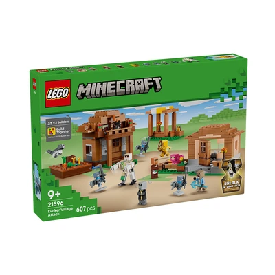 Gambar LEGO Minecraft Evoker Village Attack Set 607 pcs 21596 - Cokelat