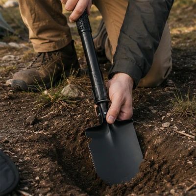 Gambar Montec Sekop Camping Multifungsi 4 in 1 - Hitam
