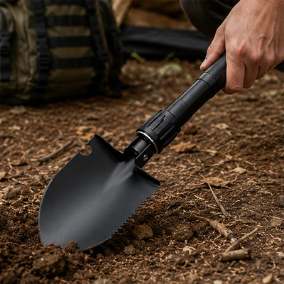 Gambar Montec Sekop Camping Multifungsi 4 in 1 - Hitam