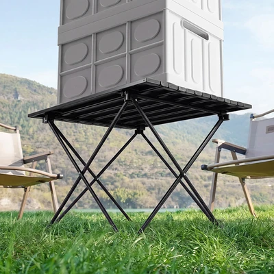 Gambar Montec Reed Meja Lipat Outdoor 55x40 cm - Hitam