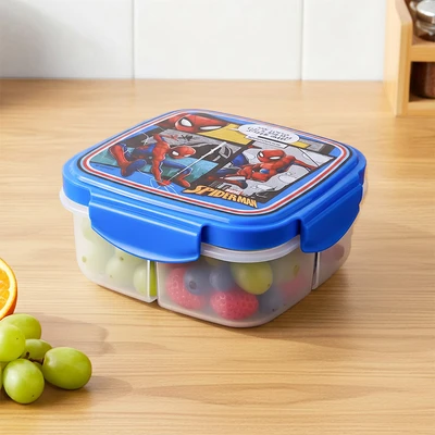 Gambar Disney Spiderman Kotak Makan Plastik 3 Sekat - Biru