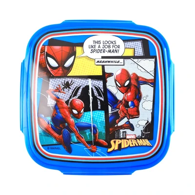 Gambar Disney Spiderman Kotak Makan Plastik 3 Sekat - Biru