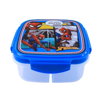 Gambar Disney Spiderman Kotak Makan Plastik 3 Sekat - Biru