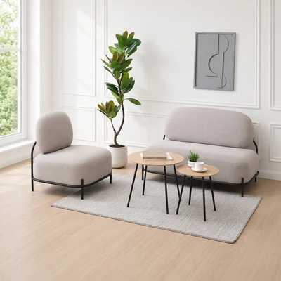 Gambar Informa Hybo Meja Lounge Set 2 pcs - Cokelat Oak