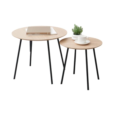 Gambar Informa Hybo Meja Lounge Set 2 pcs - Cokelat Oak