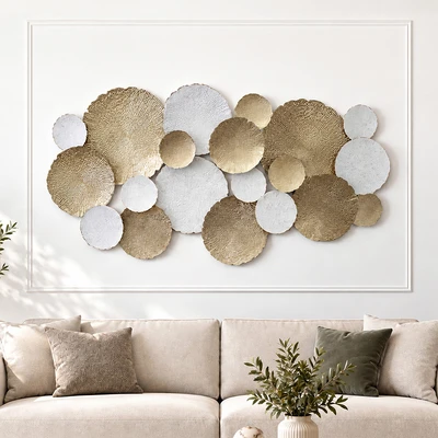 Gambar Informa Hiasan Dinding Multi Plates 200x10.2x101.6cm - Gold/Silver