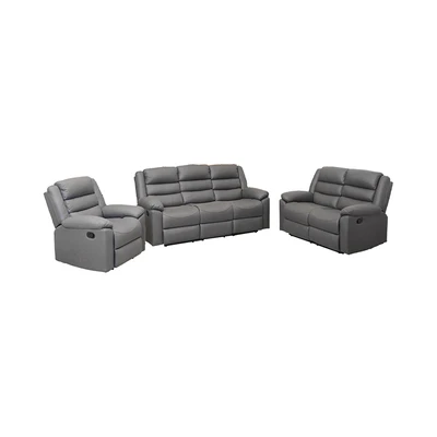 Gambar Selma Lexus Set Sofa Recliner Fabric - Abu-Abu Tua