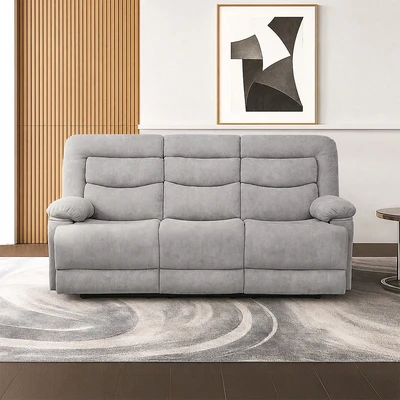 Gambar Selma Laurel Sofa Recliner Fabric 3 Seater - Abu-Abu