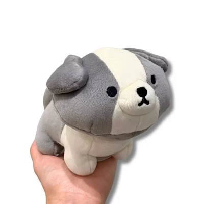 Gambar MofmoFriends Boneka Plush Border Collie Ukuran S - Abu-Abu/Putih