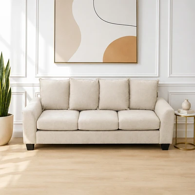 Gambar Selma Morris Set Sofa Fabric 3 Seater - Krem Beige