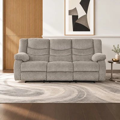 Gambar Ashley Tulen II Sofa Recliner Fabric 3 Seater - Abu-Abu