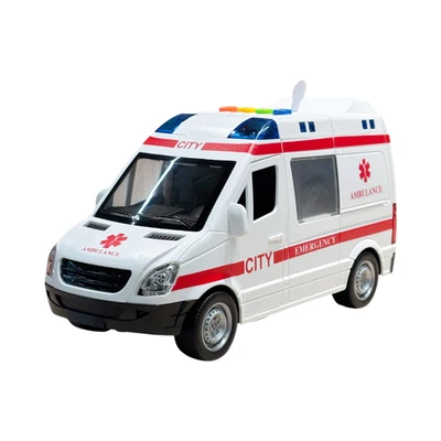 Gambar Cruzer City Action Friction Emergency Ambulance 1:16 - Putih