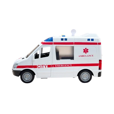 Gambar Cruzer City Action Friction Emergency Ambulance 1:16 - Putih