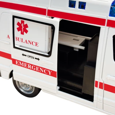 Gambar Cruzer City Action Friction Emergency Ambulance 1:16 - Putih