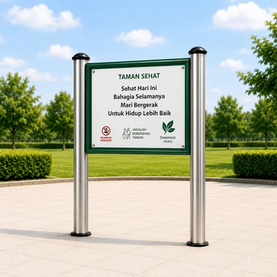 Gambar Soleil Papan Informasi Outdoor AZ-OG001 - Silver/Hijau