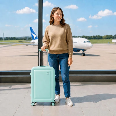 Gambar Passport Sugar Cube Koper ABS TSA Lock 24 Inch - Hijau Mint Candy