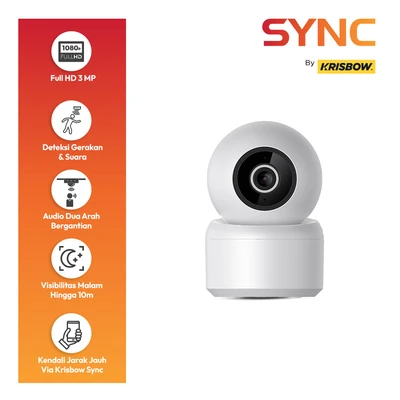 Gambar Krisbow Sync Smart IP Camera WiFi PTZ K8 3MP OE - Putih