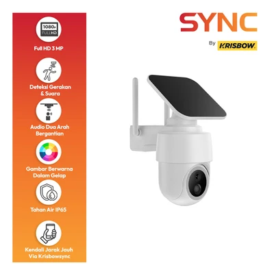 Gambar Krisbow Sync Smart IP Camera WiFi PTZ P3 3MP - Putih