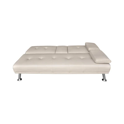 Gambar Selma Geni Sofa Bed Kulit Dengan Console - Krem Khaki