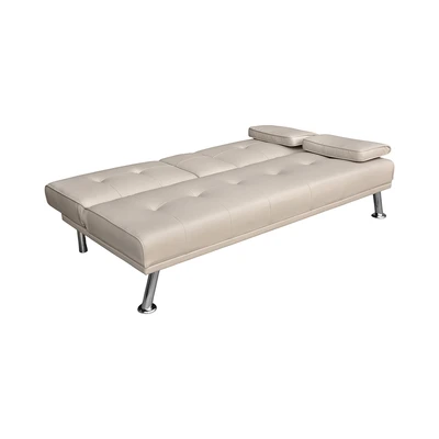 Gambar Selma Geni Sofa Bed Kulit Dengan Console - Krem Khaki