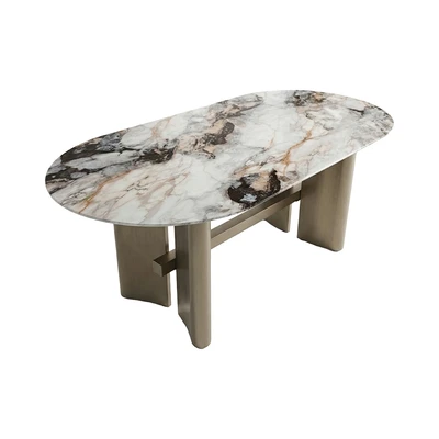 Gambar Informa Ella Meja Makan Marmer 200x100x75 cm - Bronze
