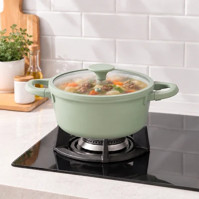 Gambar Cooking Color Callum Panci Casserole Aluminium 20 cm - Hijau