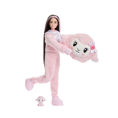 Gambar Barbie Set Boneka Cutie Reveal Cuddly Series Lamb JJP66 - Pink