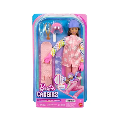 Gambar Barbie Set Boneka Careers Snowboarder & Accessories JKF78 - Pink
