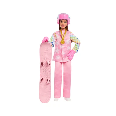 Gambar Barbie Set Boneka Careers Snowboarder & Accessories JKF78 - Pink
