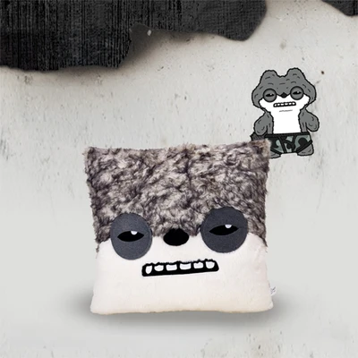 Gambar Fuggler Bantal Sofa Sketchy Squirrel 38x38 cm - Putih/Abu-Abu