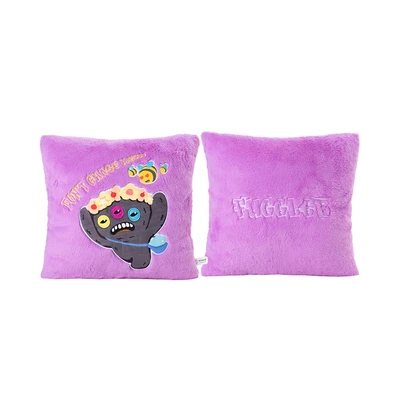 Gambar Fuggler Bantal Sofa Annoyed Alien Outing 38x38 cm - Ungu