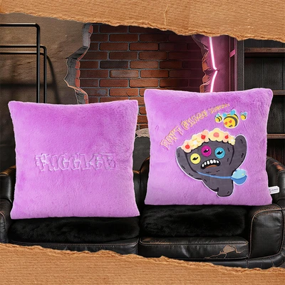 Gambar Fuggler Bantal Sofa Annoyed Alien Outing 38x38 cm - Ungu