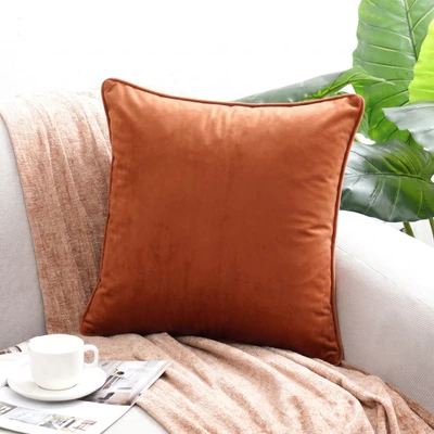 Gambar Informa Sarung Bantal Sofa Velvet 45x45 cm - Merah Terracotta