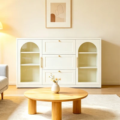 Gambar Informa Jolene Kabinet 2 Pintu Dengan 3 Laci - Krem Beige