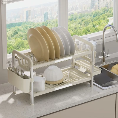 Gambar Informa Wendy Rak Piring 2 Tingkat - Krem Beige