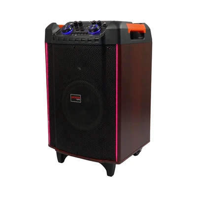 Gambar Advance Digitals Speaker Bluetooth Karaoke Portable 2 Mic K-886 - Cokelat/Hitam