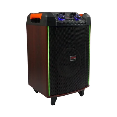 Gambar Advance Digitals Speaker Bluetooth Karaoke Portable 2 Mic K-886 - Cokelat/Hitam