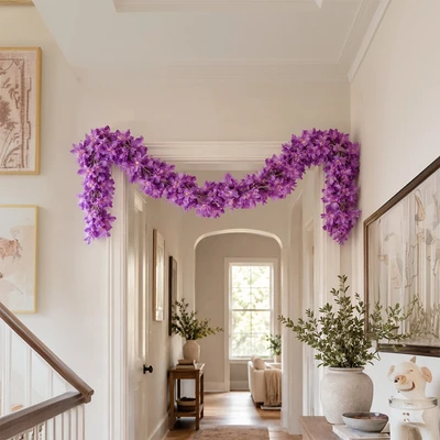 Gambar Forhom Bunga Artifisial Garland Angelonia 110 cm - Ungu