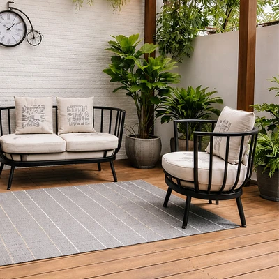 Gambar Informa Mandarin Set Sofa Fabric 2 & 1 seater - Hitam