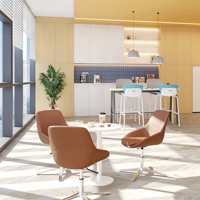 Gambar Sieben Alexa Kursi Kantor Sandaran Rendah - Cokelat