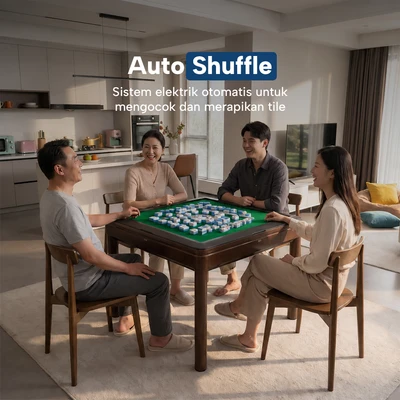 Gambar Informa Set Meja Mahjong Automatic T200 - Cokelat Walnut