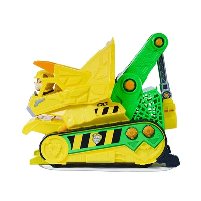 Gambar Paw Patrol The Dino Movie Set Chomp & Rescue Bulldozer - Kuning/Hijau