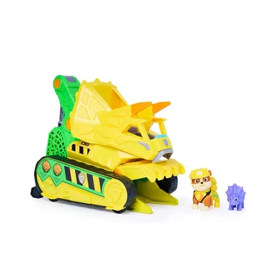 Gambar Paw Patrol The Dino Movie Set Chomp & Rescue Bulldozer - Kuning/Hijau