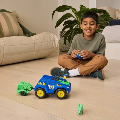 Gambar Paw Patrol The Dino Movie Set Dino Tow & Dash Remote Control - Biru