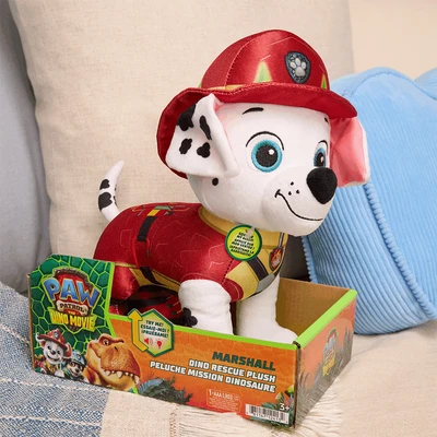 Gambar Paw Patrol The Dino Movie Boneka Plush Marshall Dino Rescue - Merah/Putih