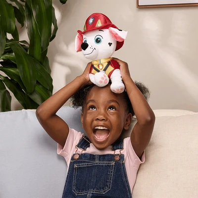 Gambar Paw Patrol The Dino Movie Boneka Plush Marshall Dino Rescue - Merah/Putih