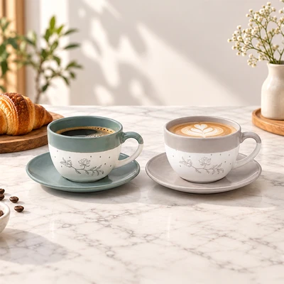 Gambar Delicia Elena Cangkir & Saucer 230 ml Set 2 pcs - Mix