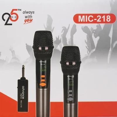 Gambar Advance Digitals Wireless Microphone MIC-218 - Hitam