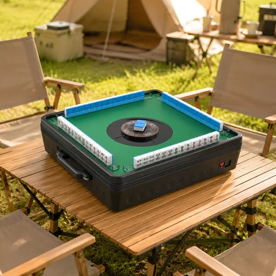 Gambar Set Meja Mahjong Portabel - Hitam